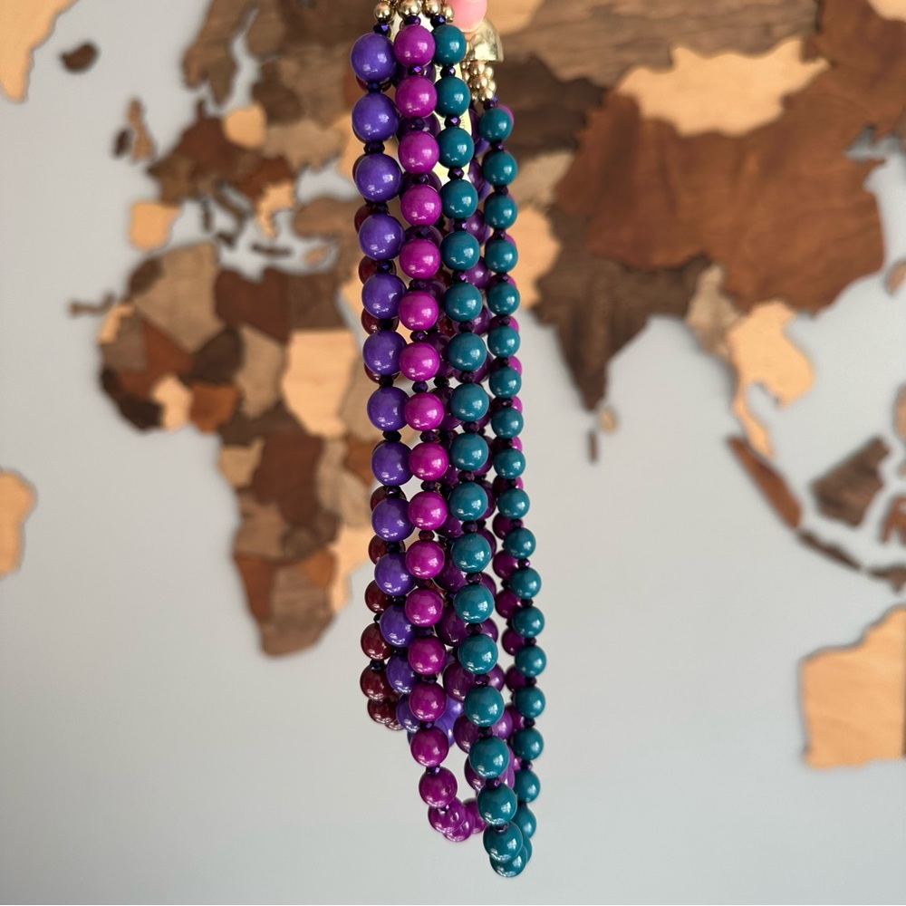 DILLARDS Multicolor Bead 4 Strand Statement Necklace New with Tags